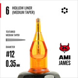 Cartouches CAM x AMI JAMES - Doublures Rondes Creuses - #12 (0.35mm) - Boîte de 20