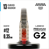 Legend Premium Cartouches G2 (2e génération) - Magnums Courbes - #12 (0.35mm) - Boîte de 20