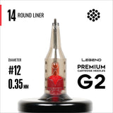 Cartouches Legend Premium G2 (2e génération) - Round Liners - #12 (0,35mm) - 20/Boîte