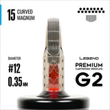 Legend Premium Cartouches G2 (2e génération) - Magnums Courbes - #12 (0.35mm) - Boîte de 20