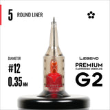 Cartouches Legend Premium G2 (2e génération) - Round Liners - #12 (0,35mm) - 20/Boîte