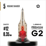 Cartouches Legend Premium G2 (2e génération) - Round Shaders - #12 (0,35 mm) - 20/Boîte