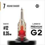 Cartouches Legend Premium G2 (2e génération) - Round Shaders - #12 (0,35 mm) - 20/Boîte