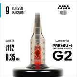 Legend Premium Cartouches G2 (2e génération) - Magnums Courbes - #12 (0.35mm) - Boîte de 20
