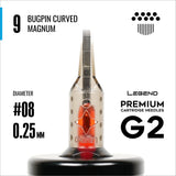 Cartouches Legend Premium G2 (2e génération) - Magnums Courbes Bugpin - #8 (0,25 mm) - 20/Boîte