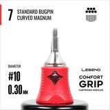 Cartouches Legend Comfort Grip - Magnums courbes Bugpin standard - #10 (0.30mm) - 20/Boîte